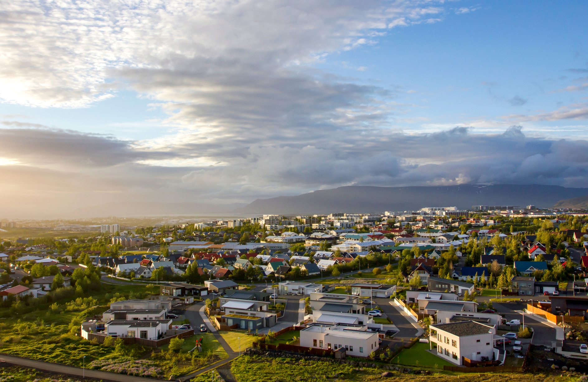 Aerial View of Houses in a Neighborhood